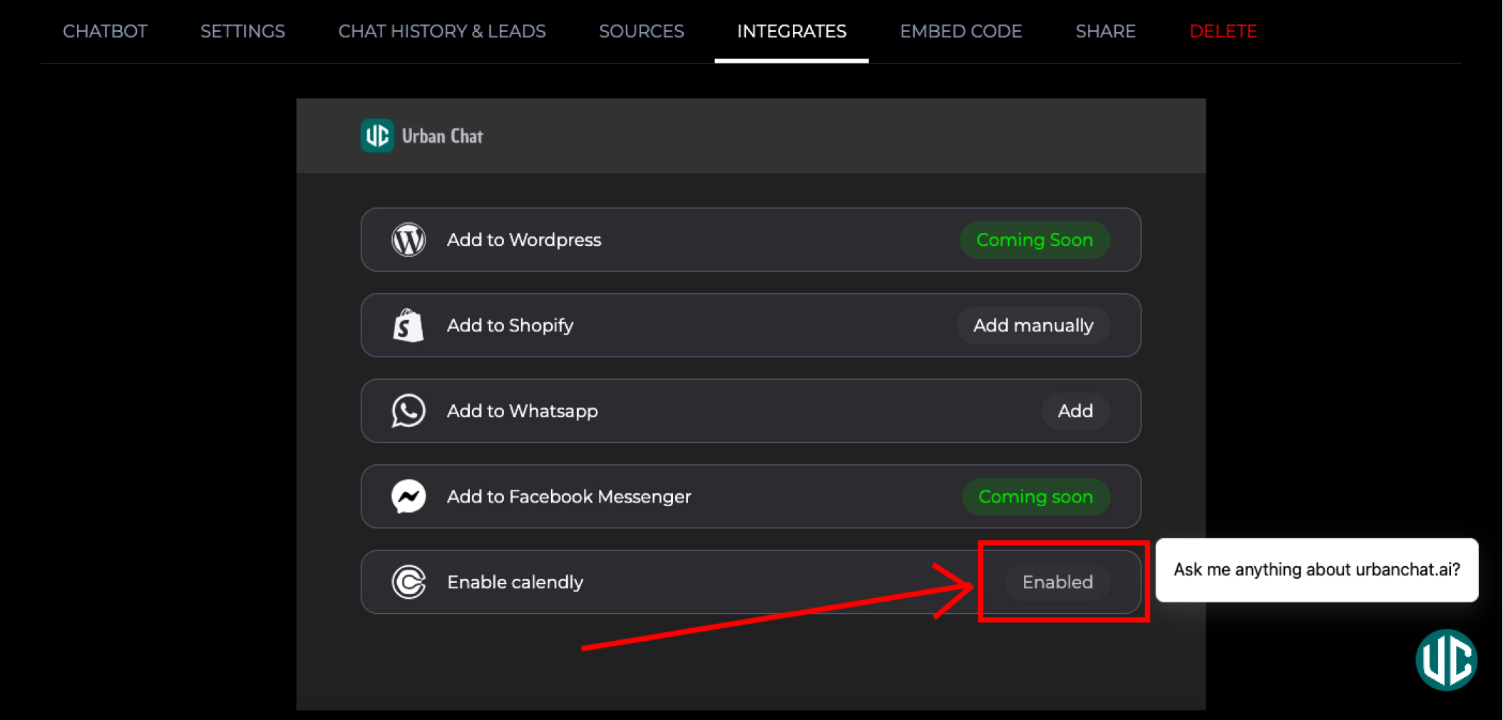 click on enable